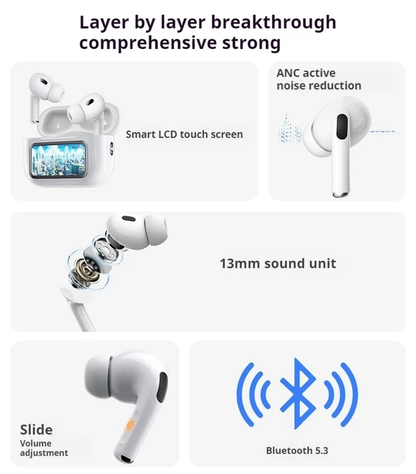 Luvessi™ Smart Touch Display Earbuds | 48Hr Playtime | Fast Charging | Deep Bass